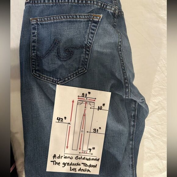 AG Adriano Goldschmied The Graduate Tailored Leg Men's Blue Jeans Size 31 - Picture 12 of 12